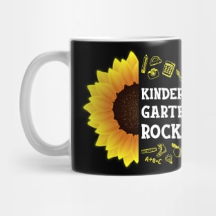 Sunflower Kindergarten Rocks Shirt Teacher Student Kid Back To School Mug